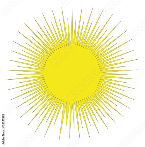 Sonne mit langen und kurzen Strahlen
