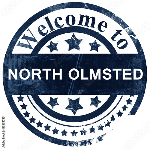 north olmsted stamp on white background photo