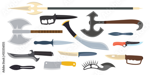 Knifes weapon vector illustration.