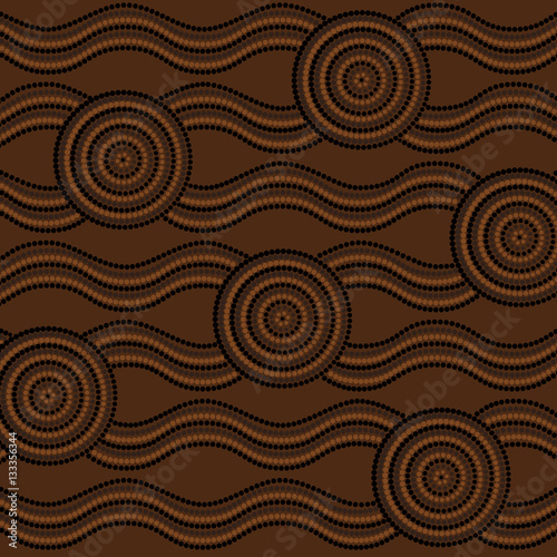 Abstract Aboriginal dot painting in vector format.