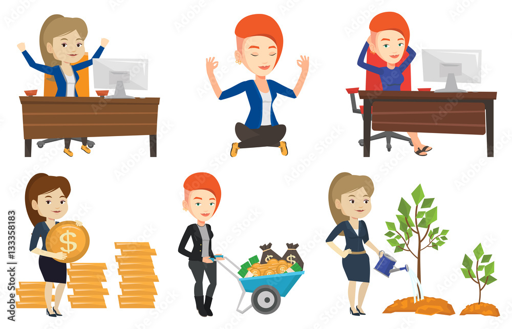 Vector set of business characters. Vector set of business characters.
