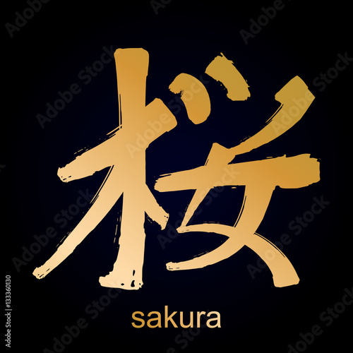 Kanji hieroglyph sakura