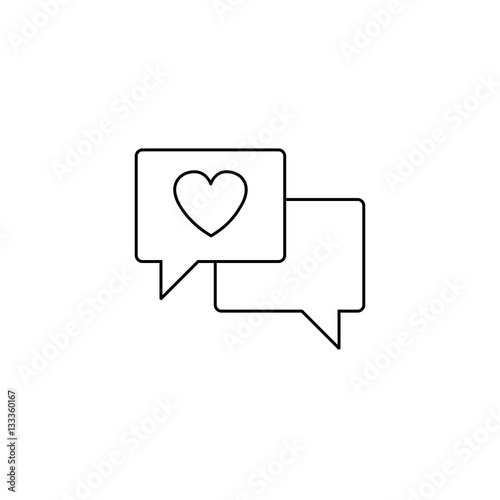 Love chat line icon, heart in speech bubble, vector graphics, a linear pattern on a white background, eps 10. © amin268