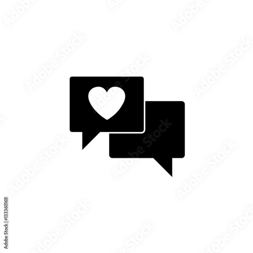 Love chat solid icon, heart in speech bubble, vector graphics, a filled pattern on a white background, eps 10.