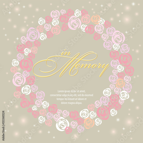 design card with Sweet Rose wreath in memory