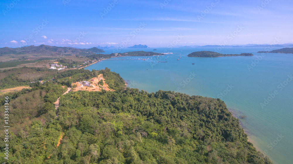 Obraz premium aerial photography at Ao Po the gateway to spectacular Phang Nga bay could no be more perfectly located