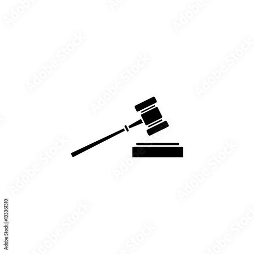 Judge gavel solid icon, auction hammer sign, vector graphics, a filled pattern on a white background, eps 10.