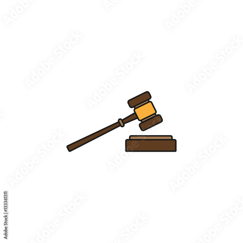 Judge gavel solid icon, auction hammer sign, vector graphics, a colorful linear pattern on a white background, eps 10.