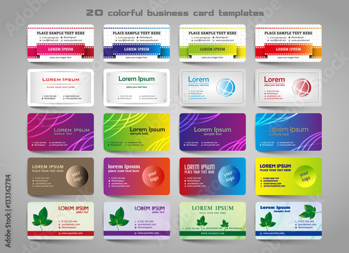 Vector abstract creative business cards. Set template.