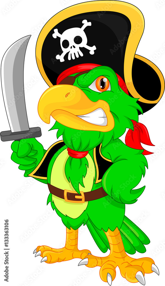 Naklejka premium pirate parrot cartoon