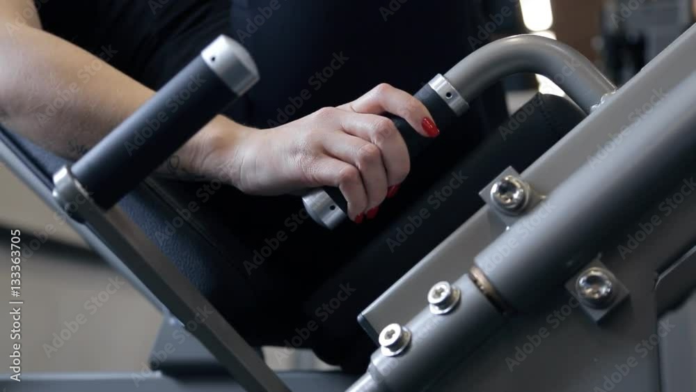 Hands take the lever and push it to one side and grip the handle. Hands take the lever and push it to one side and grip the handle.