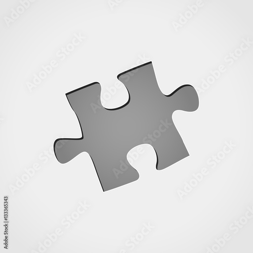jigsaw puzzle piece grey icon