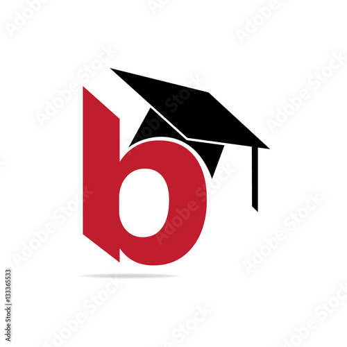 Initial Letter B Education Logo with Cap on top