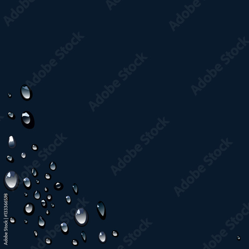 текстура капель воды на синем фоне, векторная иллюстрация photo