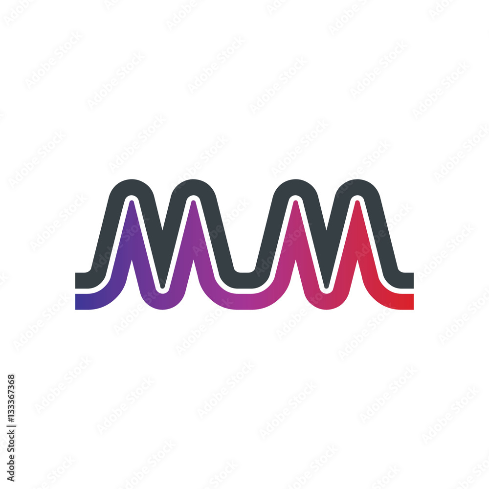 Initial Letter MM Linked Design Logo Initial Letter MM Linked Design Logo