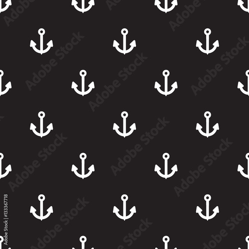 Seamless anchors pattern sign on black