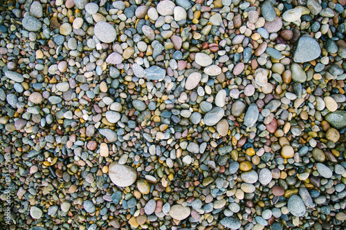 Small sea stones, gravel. Background. Textures