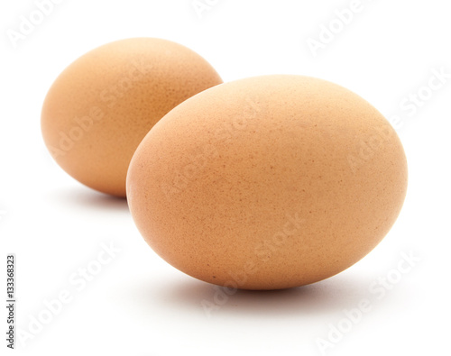 three eggs isolated on white