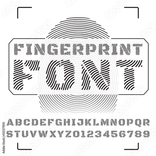 Vector font stylized under fingerprints.