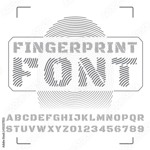 Vector font stylized under fingerprints.