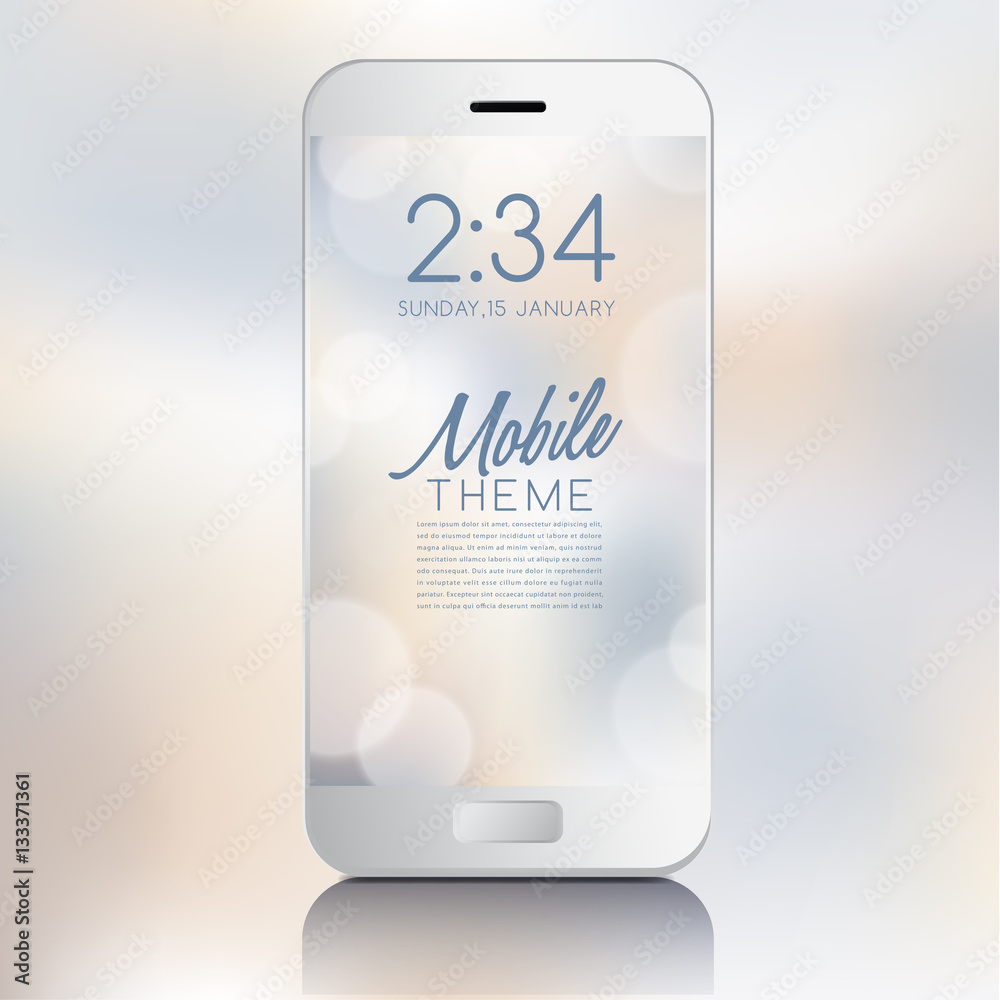 Abstract Bokeh Background for Mobile Theme : Vector Illustration