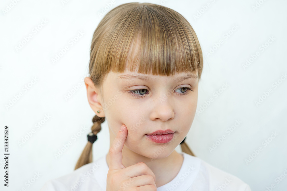Young girl posing on white background isolated Young girl posing on white background isolated