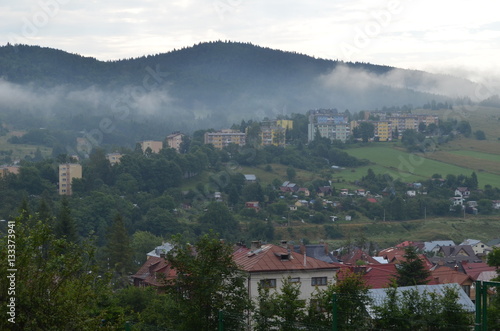 Poranek w Krynicy Zdroju latem/Morning in Krynica Zdroj in summer, Lesser Pol...