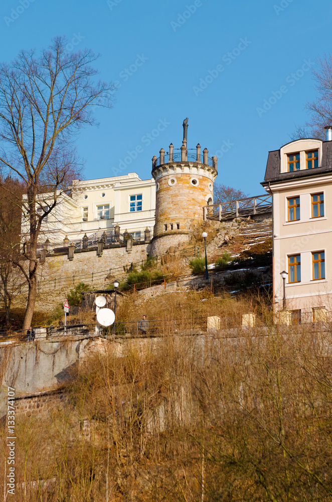 Karlovy Vary, Czech Republic, winter 2012: Old castle