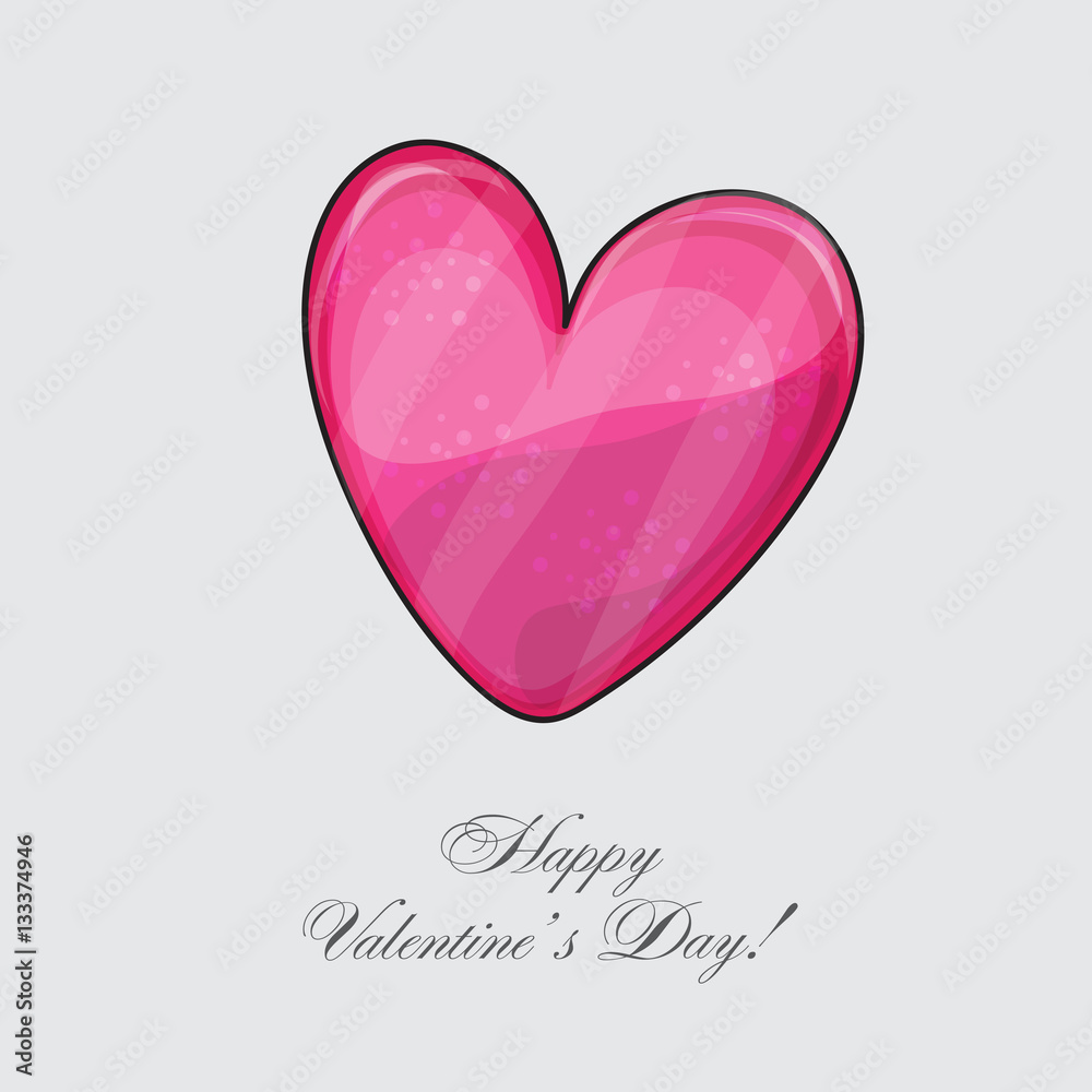 Red heart classic valentines day vector illustration