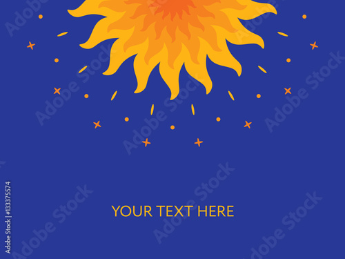 Shining magic sun mandala. Vector illustration banner, cover, poster, card