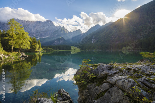 Fototapeta Naklejka Na Ścianę i Meble -  Laghi di fusine-mountain lake in the Italian Alps