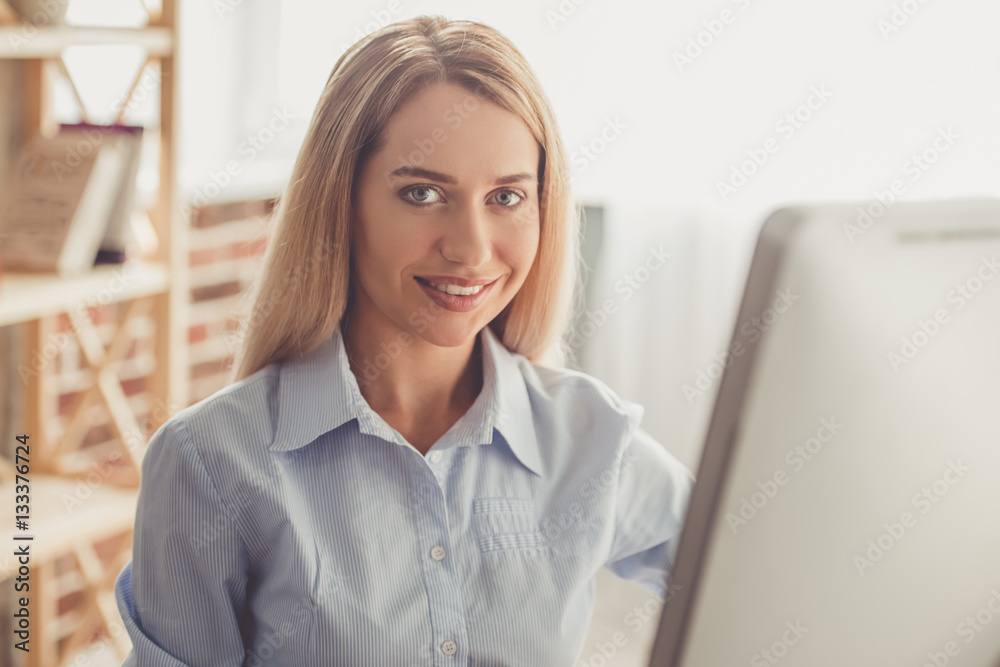 Beautiful businesswoman working Beautiful businesswoman working