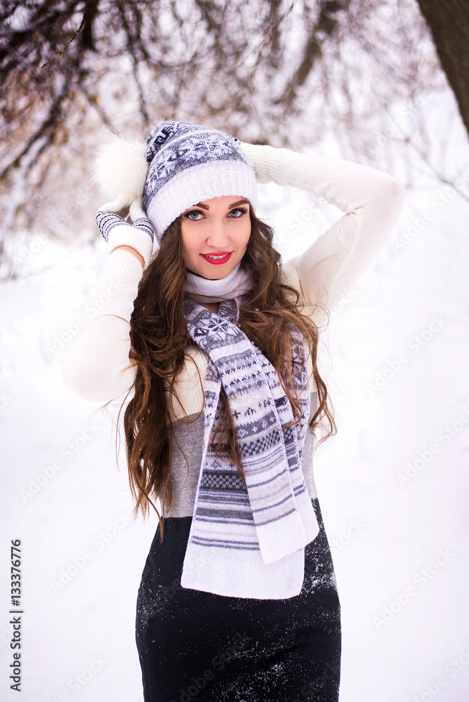 charming young beautiful girl in winter forest
charming young beautiful girl in winter forest