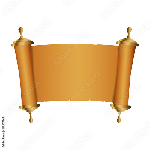 Ancient Chinese scroll illustration with place for your text. Old parchment paper. Vector illustration