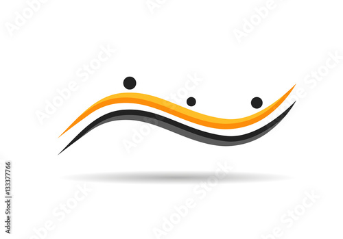 Vector logo for web design shape label line ribbon style