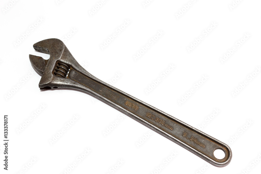 Adjustable Spanner On A White Background Adjustable Spanner On A White Background