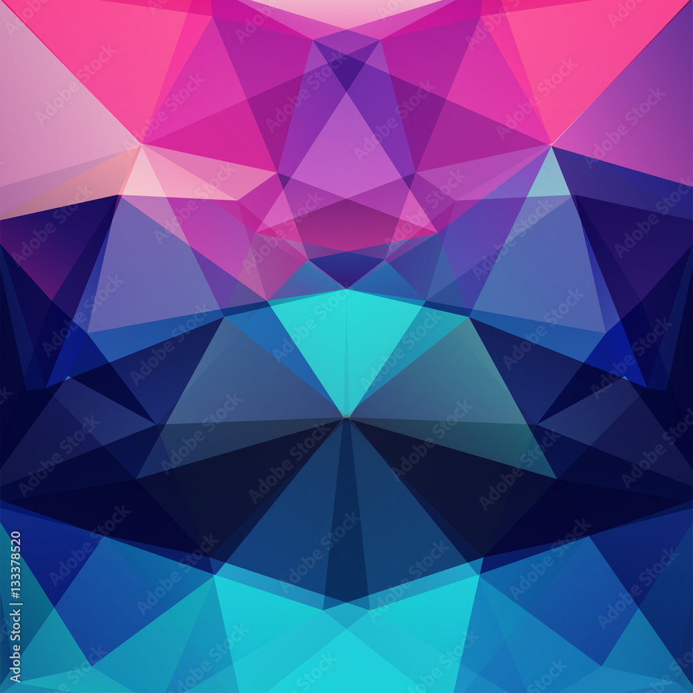 Obraz premium Background of geometric shapes. Colorful mosaic pattern. Vector EPS 10. Vector illustration. Blue, pink colors.