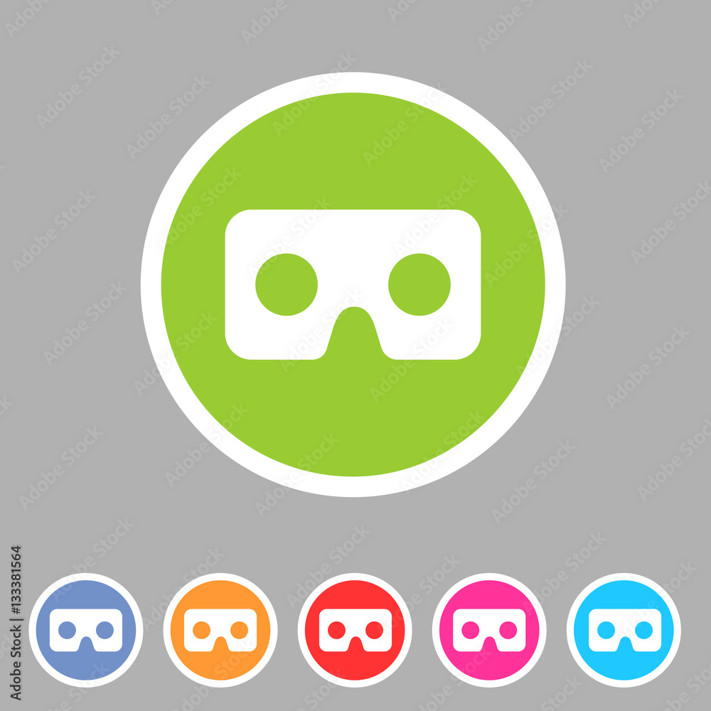 Virtual reality cardboard goggles glasses icon flat web sign symbol logo label Virtual reality cardboard goggles glasses icon flat web sign symbol logo label