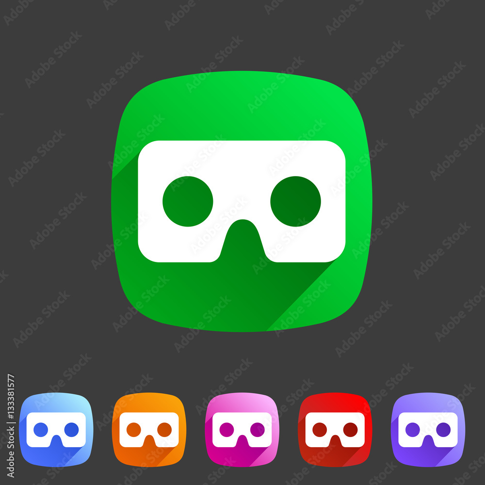 Virtual reality cardboard goggles glasses icon flat web sign symbol logo label Virtual reality cardboard goggles glasses icon flat web sign symbol logo label