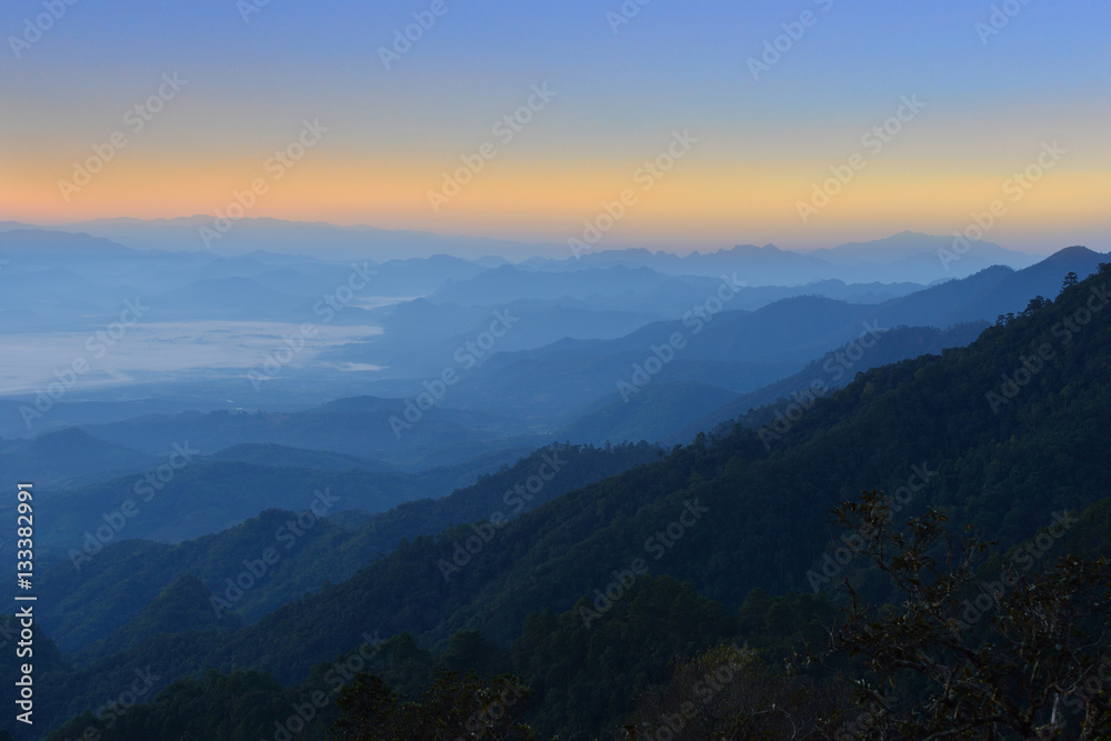 Scene of beautiful mountains on sky background Scene of beautiful mountains on sky background