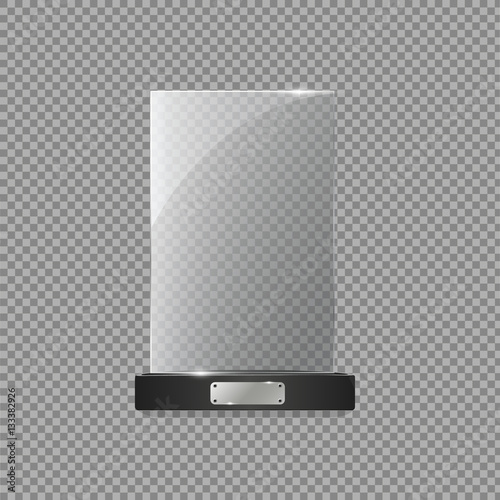 Glass Trophy Award. Vector illustration isolated on transparent background