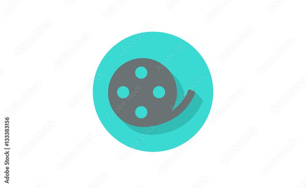Vector fim roll icon with long shadow Vector fim roll icon with long shadow