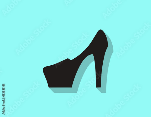 Vector female heel fashion icon with long shadow