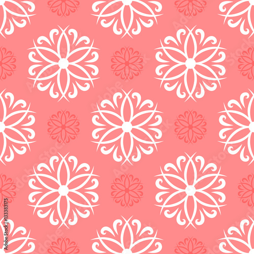 Flowers and curls. Seamless pattern. Repeated pattern.