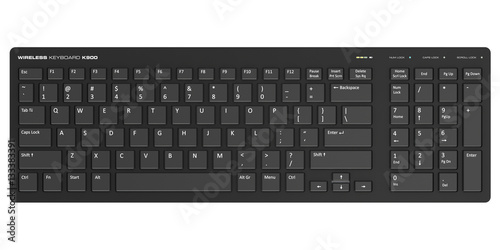 Black wireless computer PC keyboard