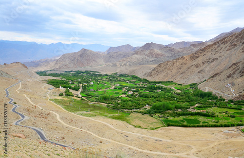 Leh  - the capital of  the Leh district in the Indian state of Jammu and Kashmir. 
 #133385779