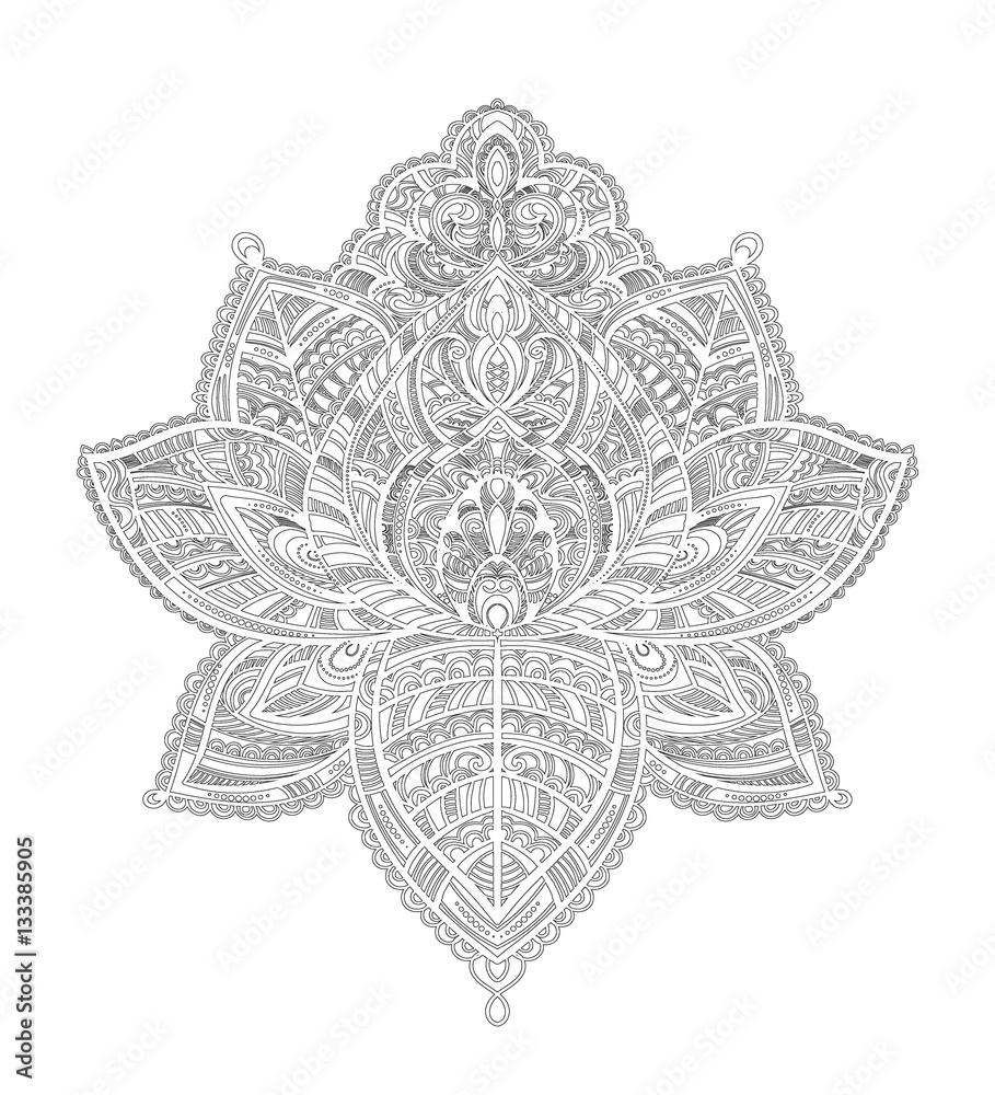 coloring mandala lotus