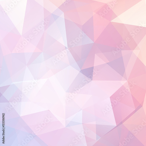 Geometric pattern, polygon triangles vector background in pastel pink tones. Illustration pattern