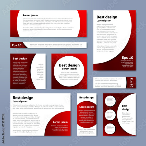 Red corporate identity design template circles. Vector company style for brandbook