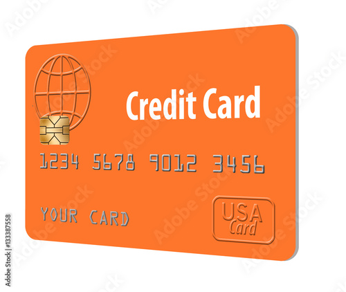 Mock, generic credit card isolated on a white background
